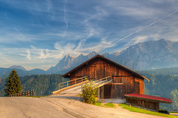 Image showing Old woodshed in Austria