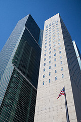 Image showing Two futuristic skyscrapers in New York