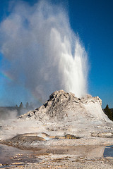 Image showing Irregular eruption in Castle Geyser in Yellowstone