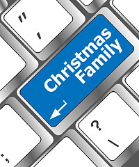 Image showing christmas family message button, keyboard enter key