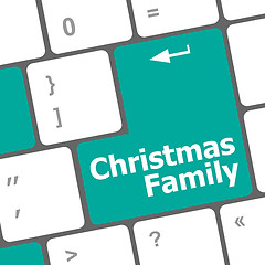 Image showing christmas family message button, keyboard enter key