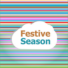 Image showing invitation card, festive season word on abstract cloud