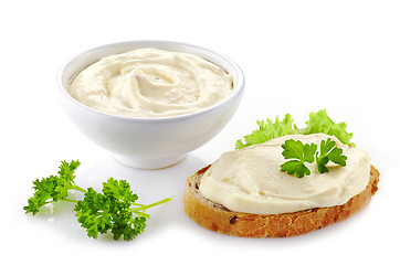 Image showing bread with cream cheese