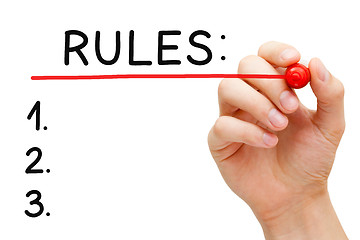 Image showing Rules Red Marker