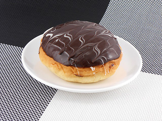 Image showing chocolate cake on white plate