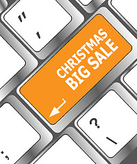 Image showing christmas big sale on computer keyboard key button