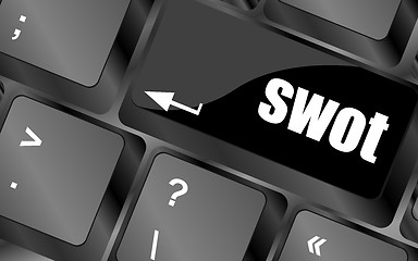 Image showing SWOT word on computer keyboard key button