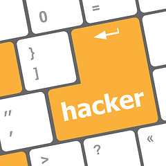Image showing hacker button on computer keyboard key