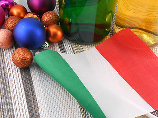 Image showing italy flag with christmas decoration, new year card