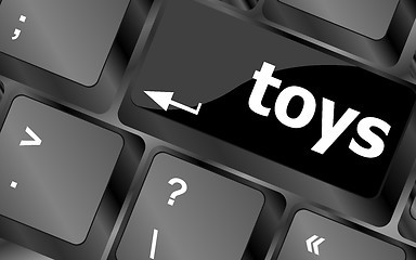 Image showing toys word on computer keyboard pc key