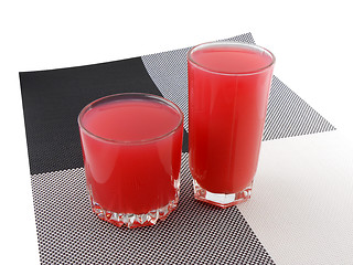 Image showing cherry juice in a glass set