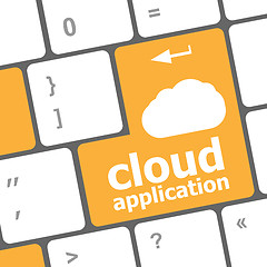 Image showing cloud application words concept on button of the keyboard