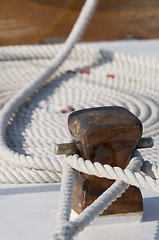 Image showing Moored boat