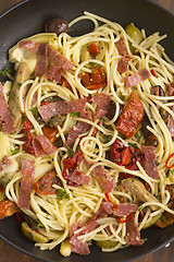 Image showing Mediterranean Salami Spaghetti