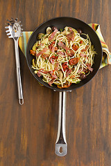 Image showing Mediterranean Salami Spaghetti