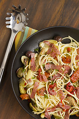 Image showing Mediterranean Salami Spaghetti