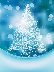 Image showing Christmas Tree on bokeh, Greeting Card. EPS 10