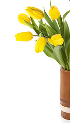 Image showing Spring bouquet of yellow tulips