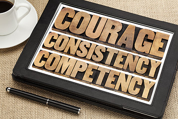 Image showing courage, consistency, competency