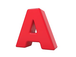 Image showing Red 3D Letter A.