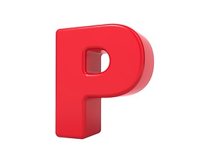 Image showing Red 3D Letter P.