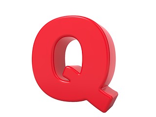 Image showing Red 3D Letter Q.