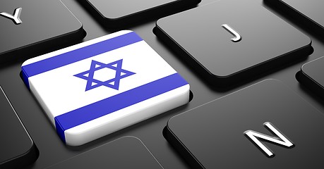 Image showing Israel - Flag on Button of Black Keyboard.