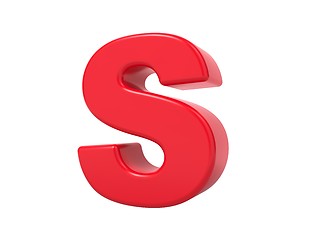 Image showing Red 3D Letter S.