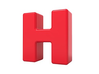 Image showing Red 3D Letter H.