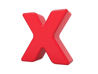 Image showing Red 3D Letter X.