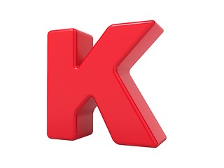 Image showing Red 3D Letter K