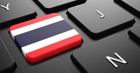 Image showing Thailand - Flag on Button of Black Keyboard.