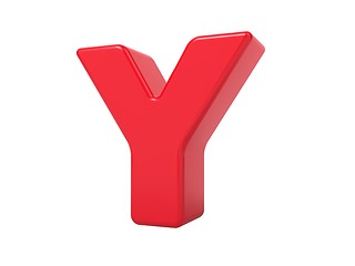 Image showing Red 3D Letter Y.