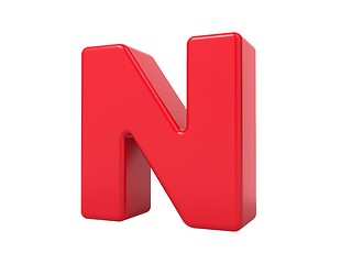 Image showing Red 3D Letter N.