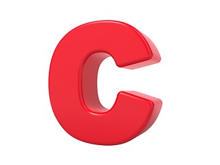 Image showing Red 3D Letter C.