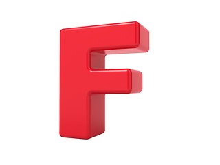 Image showing Red 3D Letter F.