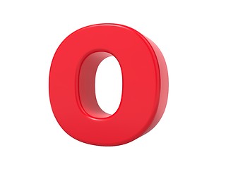 Image showing Red 3D Letter O.