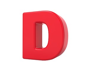 Image showing Red 3D Letter D.