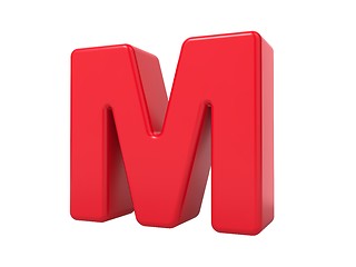 Image showing Red 3D Letter M.