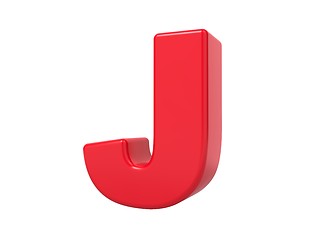 Image showing Red 3D Letter J