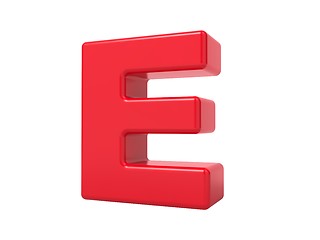 Image showing Red 3D Letter E.