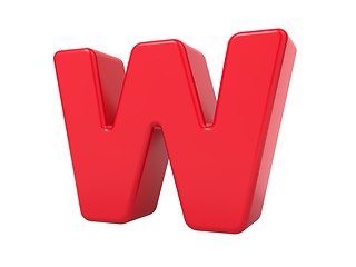 Image showing Red 3D Letter W.