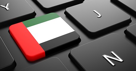 Image showing UAE - Flag on Button of Black Keyboard.