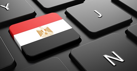 Image showing Egypt - Flag on Button of Black Keyboard.