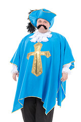 Image showing Musketeer in turquoise blue uniform