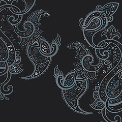 Image showing Paisley background. Hand Drawn ornament.