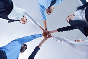 Image showing business people group joining hands