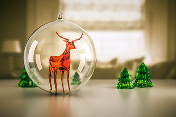 Image showing reindeer of glass