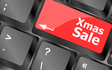 Image showing Computer keyboard with holiday key - xmas sale