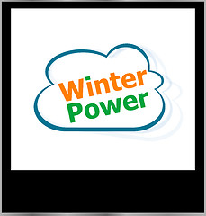 Image showing winter power word on cloud, isolated photo frame